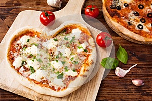 Romantic Heart Shaped Italian Pizza Margherita