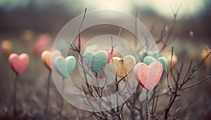 Romantic heart shaped leaf symbolizes love in autumn celebration outdoors generated by AI