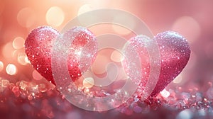Romantic Hearts Sparkling with Glitter photo