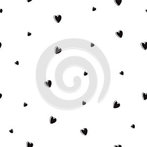 romantic hearts, symbol of love. seamless pattern of abstract lines. simple background in a minimalist style. for print, social