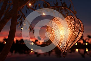 Romantic HeartShaped Paper Lantern Releases