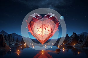 Romantic HeartShaped Paper Lantern Releases