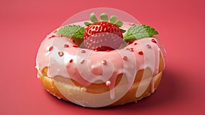 Romantic Idealism: Hyper-realistic Zbrush Donut With Strawberry