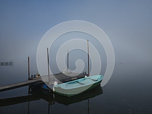 Romantic lake view by sunrise