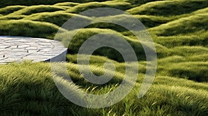 Romantic Landscapes: Grass And Path In Cinema4d photo