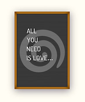 Romantic letterboard quote