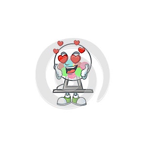 A romantic lottery machine ball cartoon mascot design style