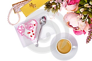 Romantic lunch with gift for Valentine`s Day