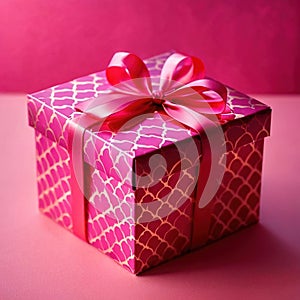Romantic luxury gift box, pink color theme with hearts