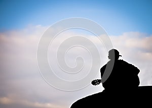 Romantic man with the guitar