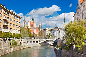 Romantic medieval Ljubljana, Slovenia, Europe.