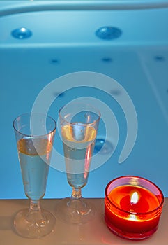Romantic night in bath tub
