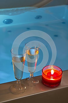 Romantic night in bath tub