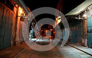 Night streets in jerusalem