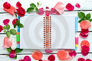 Romantic notepad background