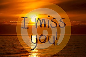 Romantic Ocean Sunset, Sunrise, Text I Miss You