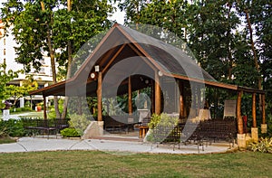 Romantic outdoor wedding pavilion