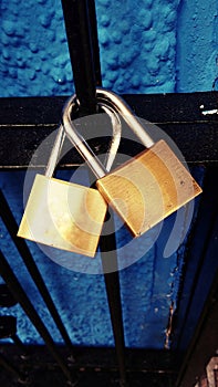 Romantic Padlocks with sunset light