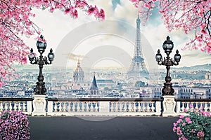Romantic Paris City at spring