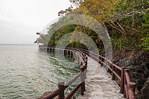 Romantic pathway along the sea