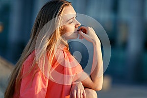 Romantic photo of young blonde girl