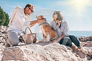 Romantic picnick on the sea side