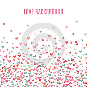 Romantic pink and blue heart background. Vector illustration