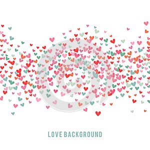 Romantic pink and blue heart background. Vector illustration