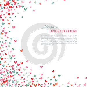 Romantic pink and blue heart background. Vector illustration