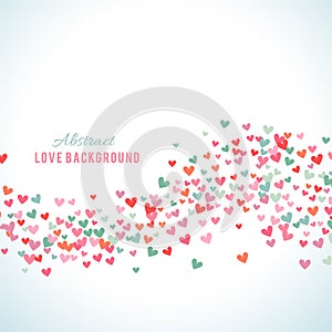 Romantic pink and blue heart background. Vector illustration