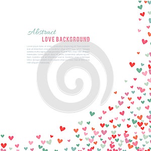 Romantic pink and blue heart background. Vector illustration