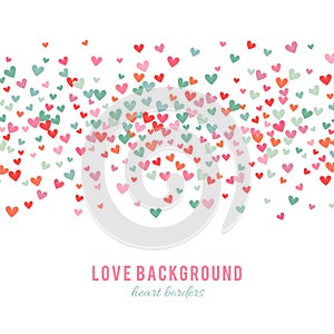 Romantic pink and blue heart background. Vector illustration