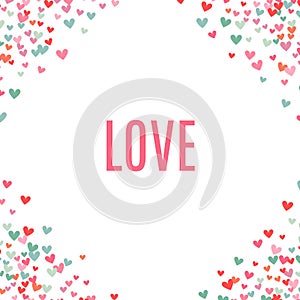 Romantic pink and blue heart background. Vector illustration