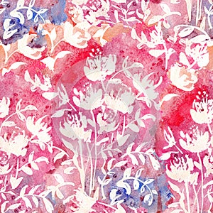 Romantic Pink Floral seamless Pattern.