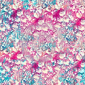 Romantic Pink Floral seamless Pattern.