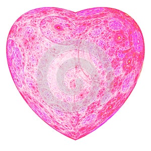 Romantic pink fractal heart