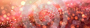 Romantic Pink Gold Bokeh Circle on Abstract Light Background