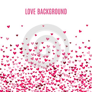 Romantic pink heart background. illustration