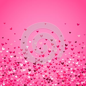 Romantic pink heart background. Vector illustration