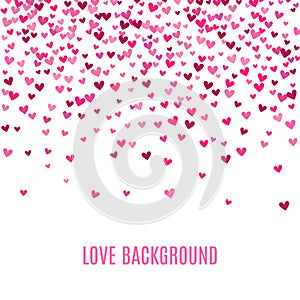 Romantic pink heart background. Vector illustration