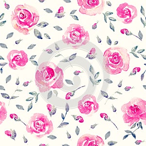 Romantic Pink roses - Floral seamless Pattern.