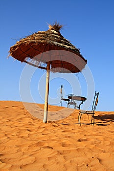 Romantic place to sit on the Sahara