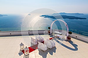 Romantic place for wedding ceremony in Santorini island,Crete,Greece, Fira