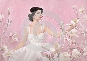 Romantic portrait of bride