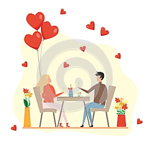 Romantic postcard. Love date. Valentine\'s Day