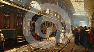 Romantic Rails: Orient Express at Bucarest Station, 1890 photo