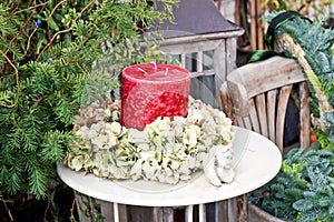 Romantic red candle arrangement