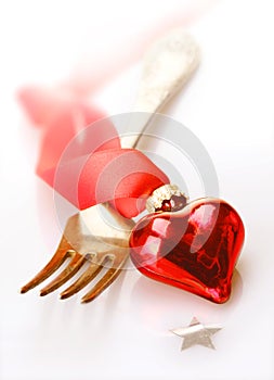 Romantic red heart decoration