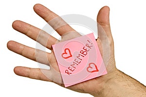 Romantic REMEMBER Note On Hand