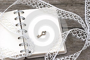 Romantic retro notebook